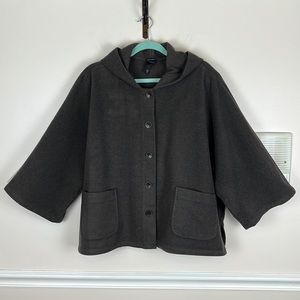 Eileen Fisher Black Hooded Jacket